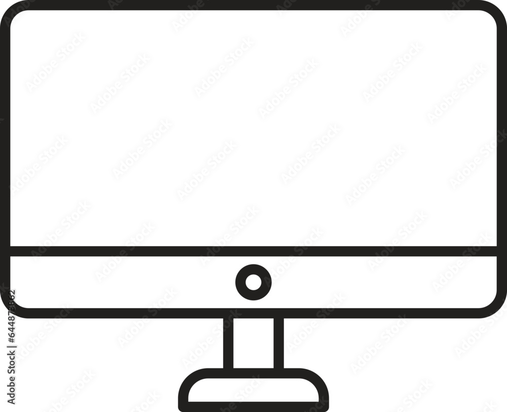 Poster isolated computer icon in line art.