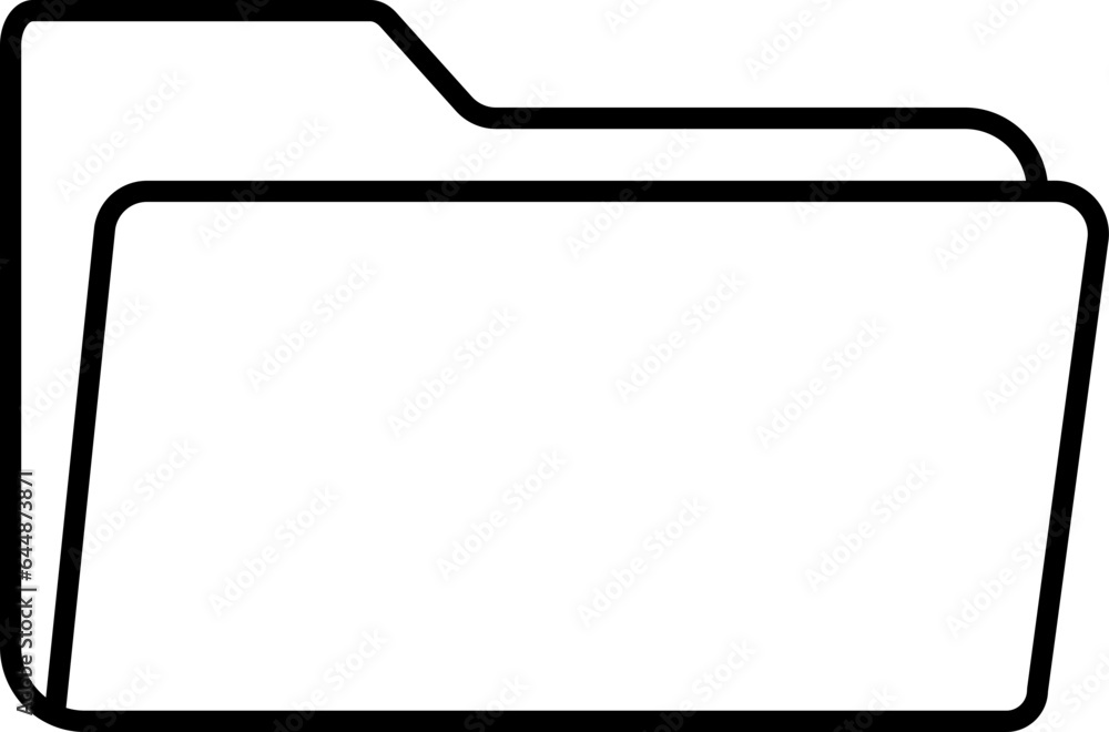 Poster isolated file folder icon in black line art.