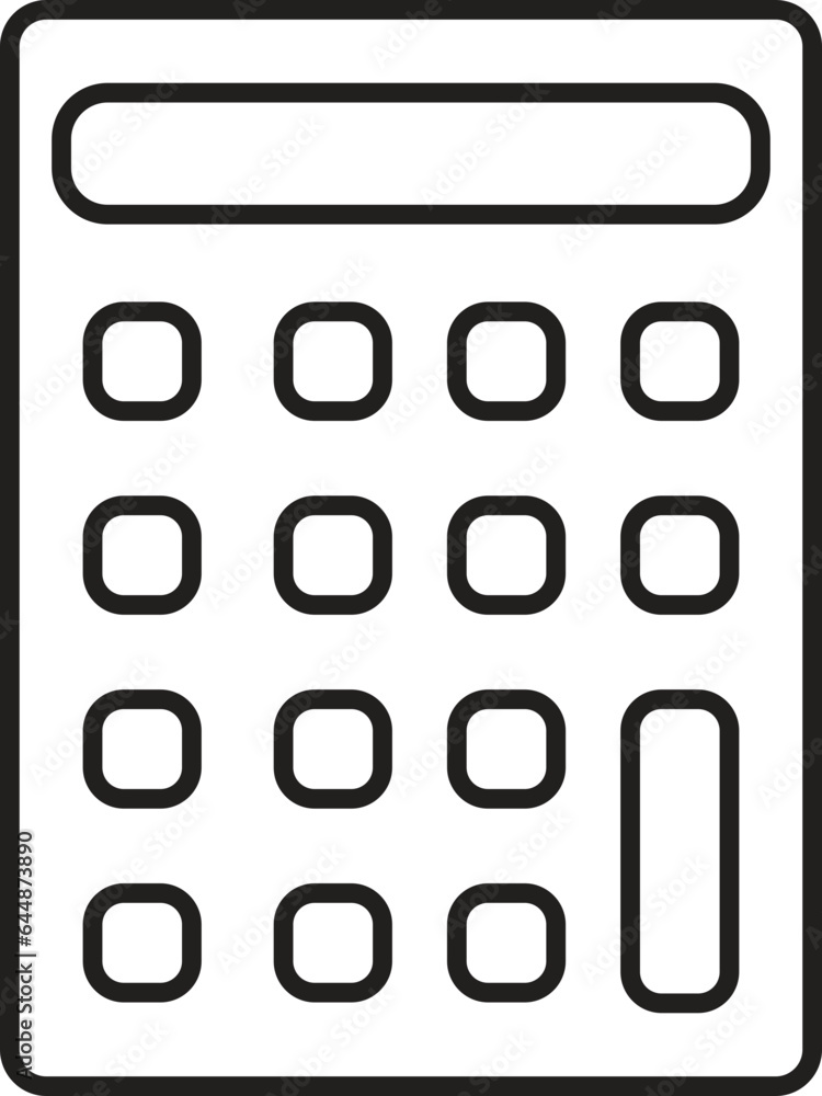 Canvas Prints black outline illustration of calculator icon.