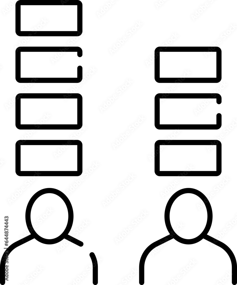 Poster candidate graph icon or symbol in line art.