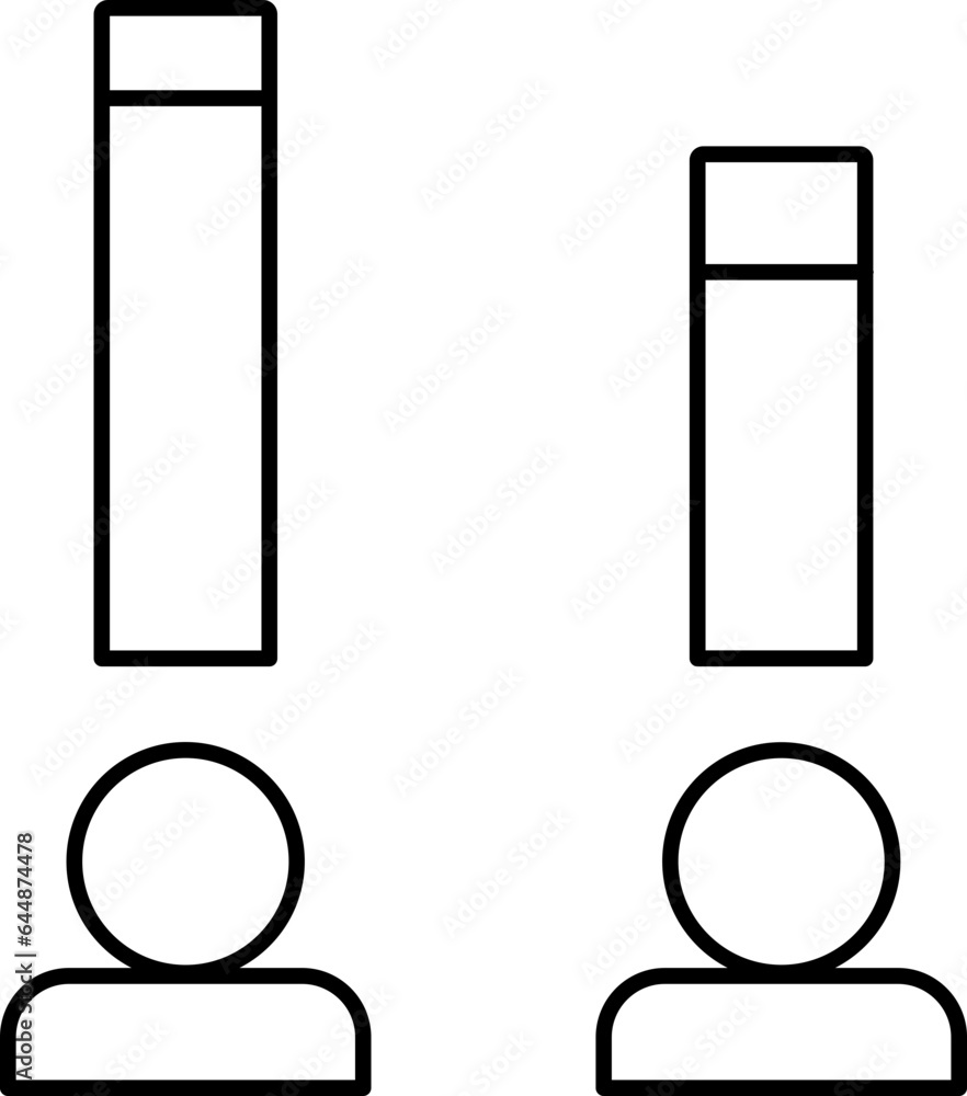 Poster candidate graph icon in line art.