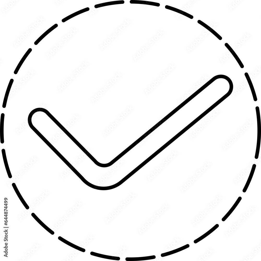Poster check mark circle icon in linear style.