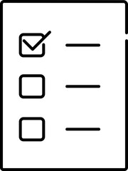 Black Stroke Style Choose Or Select Option List Icon.