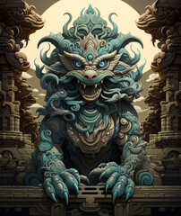 Obraz premium chinese sci-fi dragon statue 3