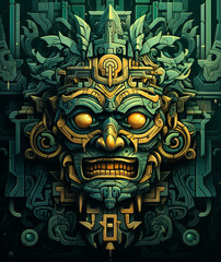 background with ethnic Peruvian skull