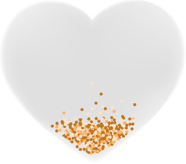 Transparent Grey Heart With Glitter Element.