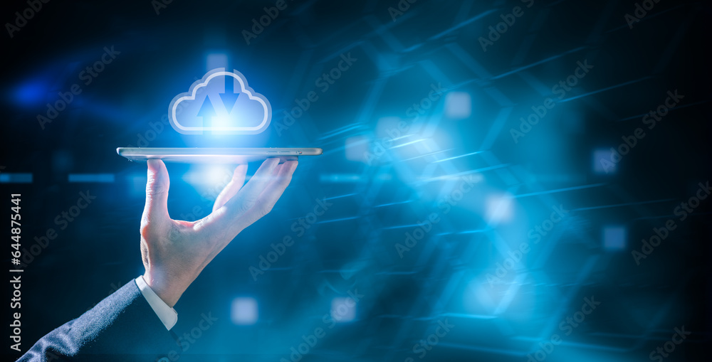 Poster digital transformation change management, internet of things. new technology big data and business p