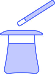 Magic Hat And Stick Icon In Blue And White Color.