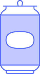 Drink Can Icon In Blue And White Color.