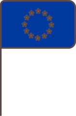 Flat Illustration Of EU Flag Icon Or Symbol.