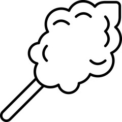 Cotton Candy Icon In Line Art.