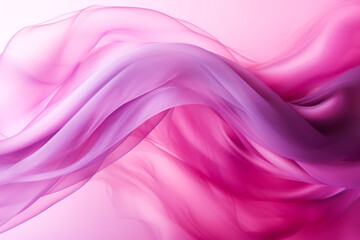 Naklejka premium Abstract fluid, wavy liquid paint background. Like flowing colorful silk fabric in gradient pink hues. Use for backdrop, invitation, greeting card, social media banner. AI generative illustration.
