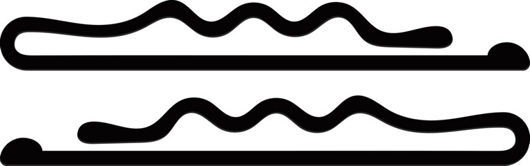 Black Bobby Pins Icon In Flat Style.