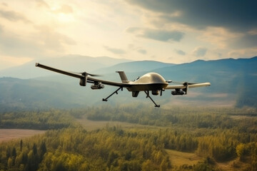 Fototapeta na wymiar American Military UAV in Flight