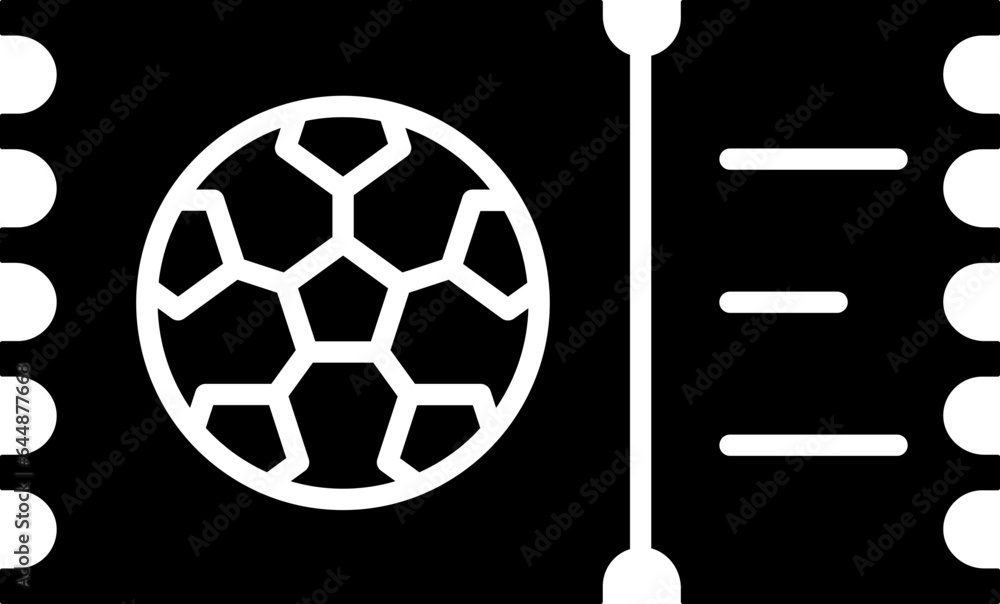 Canvas Prints football match ticket icon in glyph style.