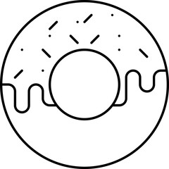 Isolated Donuts Icon In Stroke Style.