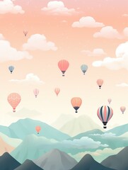 Fototapeta premium vertical wallpaper. air balloons.
