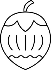 Hazelnut Icon Or Symbol In Linear Style.