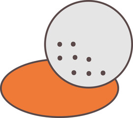Obraz premium Isolated Golf Ball Icon In Orange And Gray Color.