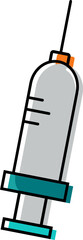 Isolated Syringe Flat Icon In Teal Color.