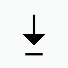 Down Arrow Button. Download, Direction Icon. Guidance  Symbol. Recommended Route - Vector.