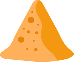 Orange Samosa (Indian Snack) Flat Icon.