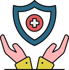 Health Insurance Colorful Icon Or Symbol.