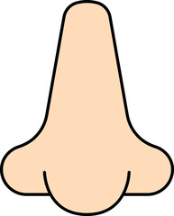 Peach Nose Icon In Flat Style.