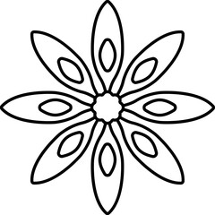 Isolated Anise Flower Linear Icon.