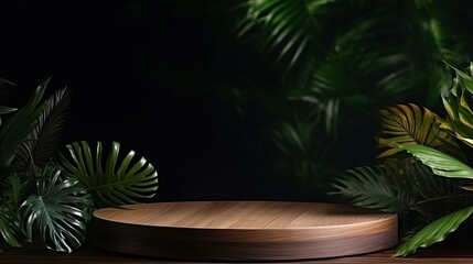Obraz premium Photo of a wooden plate resting on a table