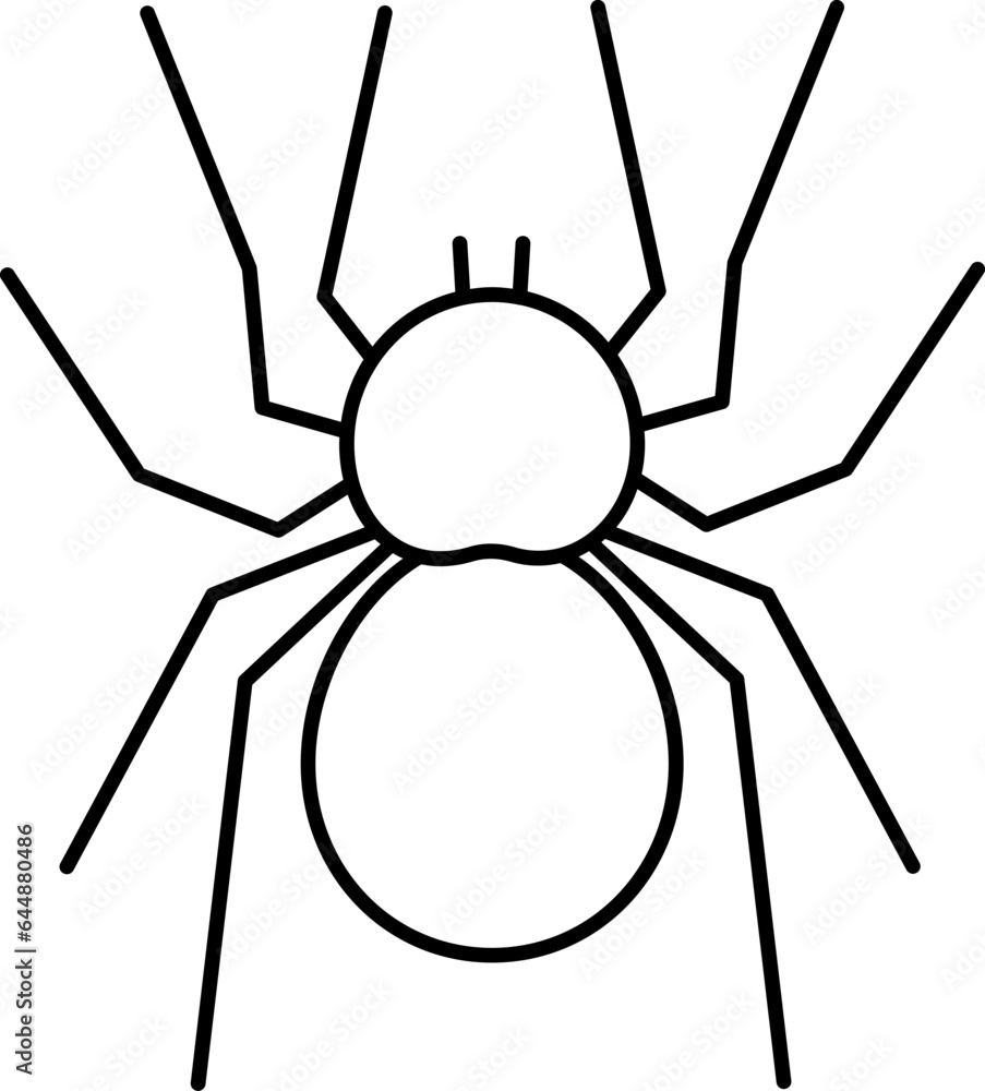 Canvas Prints Line Art Illustration Of Spider Cartoon Icon.