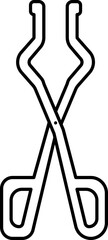 Black Line Art Of Pincers Icon Or Symbol.