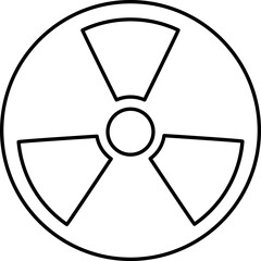 Isolated Nuclear Circle Icon In Black Outline.