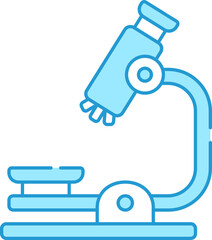 Isolated Microscope Icon In Blue And White Color.