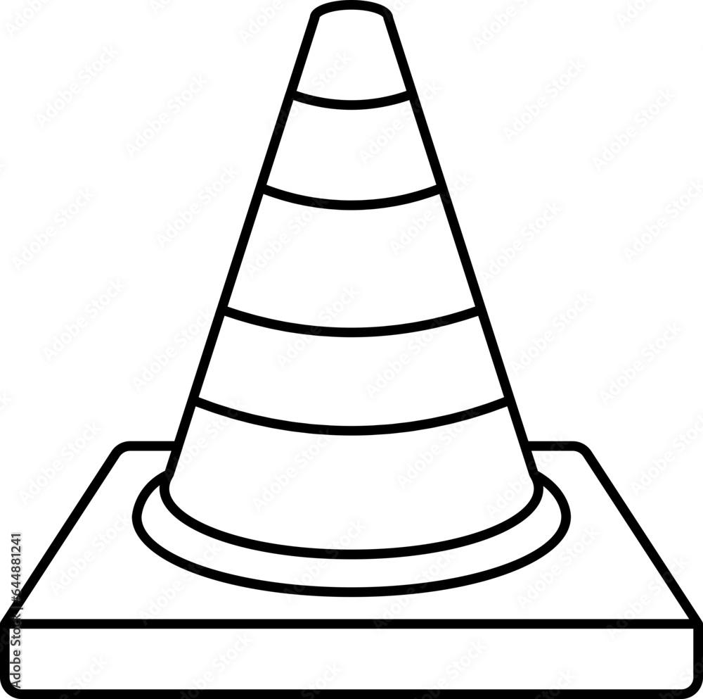 Canvas Prints Black Line Style Construction Cone Icon.