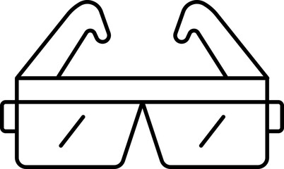 Isolated Safety Glasses Black Stroke Icon.