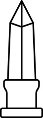 Black Line Art Obelisk Icon In Flat Style.