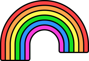 Flat Style Rainbow Icon On White Background.