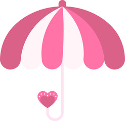 Love Umbrella Icon In Pink Color.
