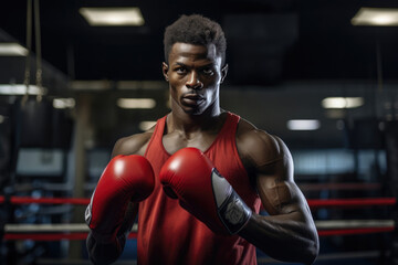 Fototapeta na wymiar Boxing's Essence: Strength and Determination