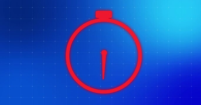 Modern trendy stylish 2D countdown timer animation in digital technology colors UHD resolution. Futuristic stopwatch start stop motion graphic stock video.
