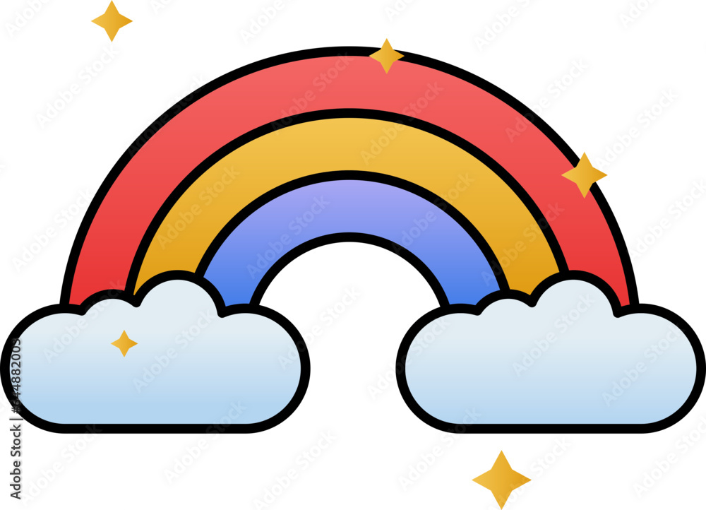 Wall mural colorful rainbow cloud icon or symbol.