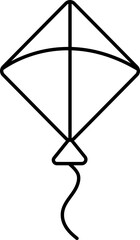 Isolated Kite Icon Icon In Black Line Art.
