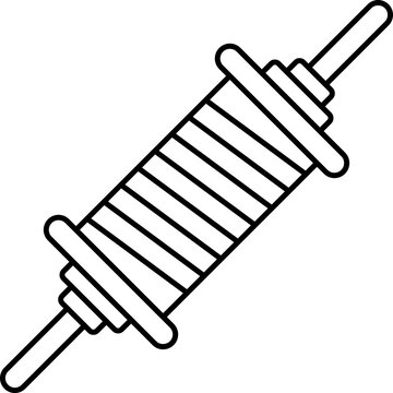 Kite Thread Spool Icon In Black Thin Line.