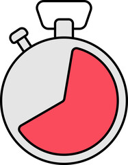 Obraz premium Isolated Stopwatch Icon In Red And Gray Color.