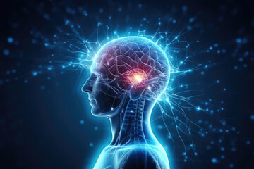 Medical Innovation: AI Empowering the Brain - obrazy, fototapety, plakaty