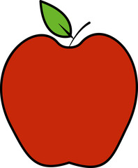 Isolated Red Apple Icon In Flat Style.