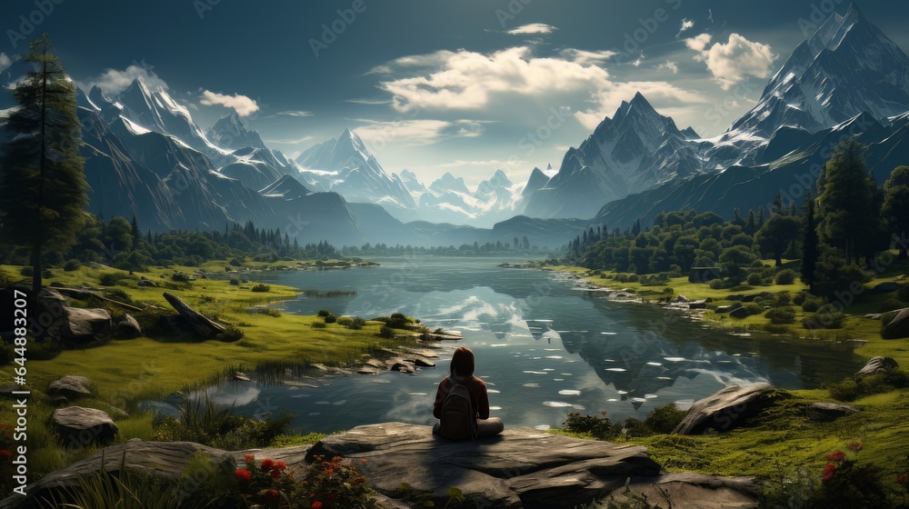 Canvas Prints landscape with lake