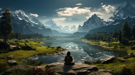 landscape with lake