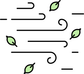 Windstorm Icon Or Symbol In Flat Style.